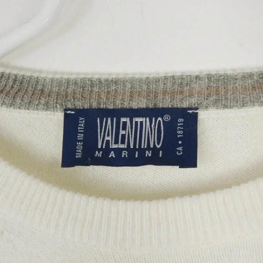 Vintage Valentino Marini Ivory White Cashmere Marino Wool Pullover Sweater - Picture 4 of 4